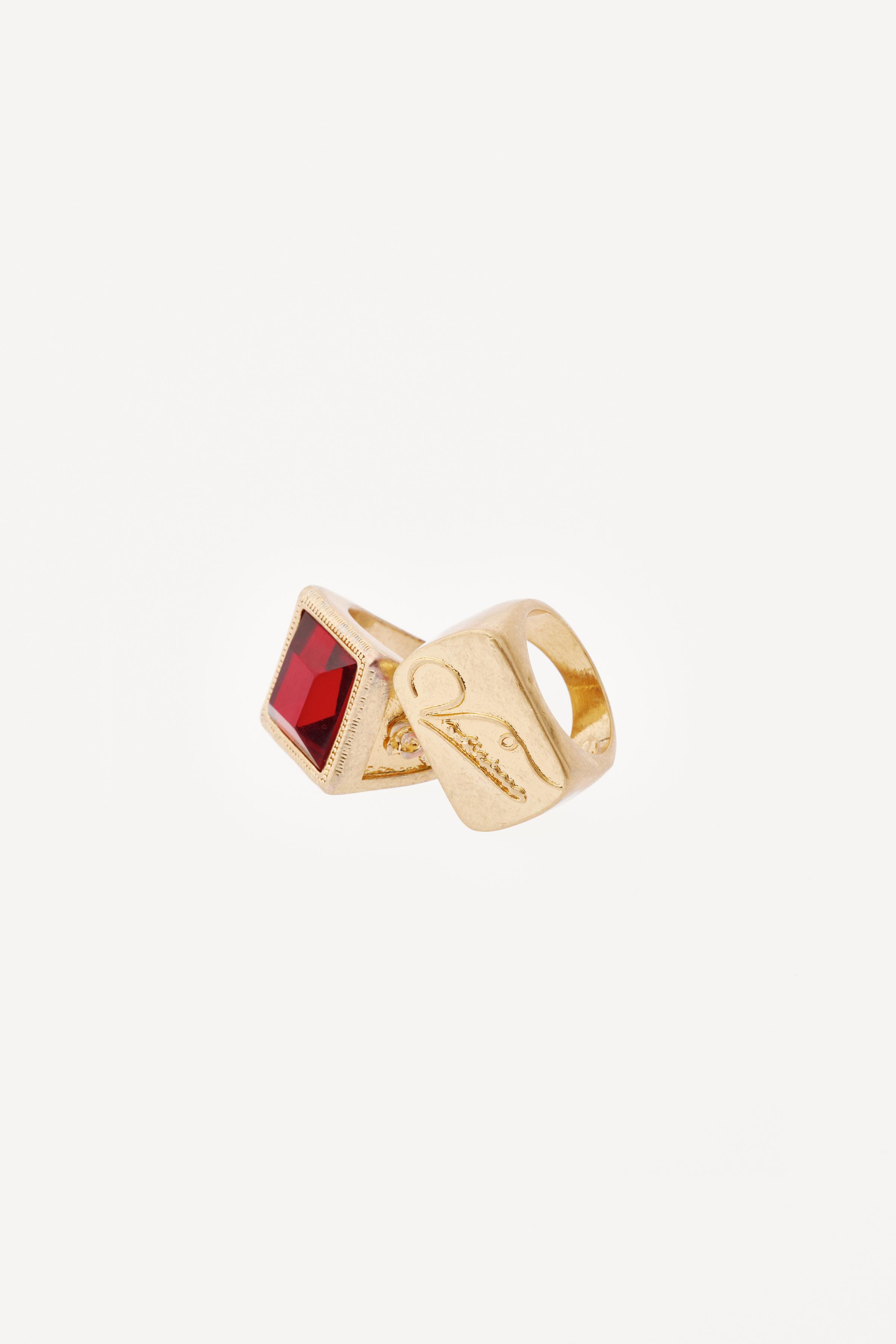 2-PACK OF WILLY CHAVARRIA X ZARA RESIN SIGNET RINGS